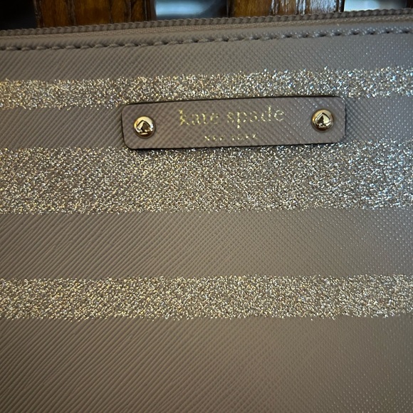 Kate Spade Haven Lane Ramey Crossbody Bag Purple Glitter Stripes - Picture 2 of 14